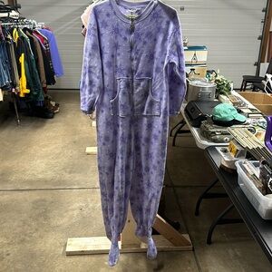 Snowflake purple footsie pajamas